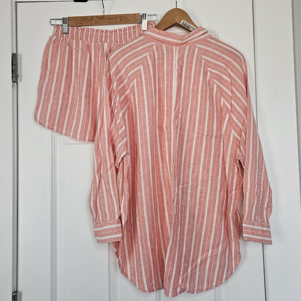 AE Aerie Pool To Party Linen Blend 2PC Outfit Short Shorts S/M - Picture 7 of 9